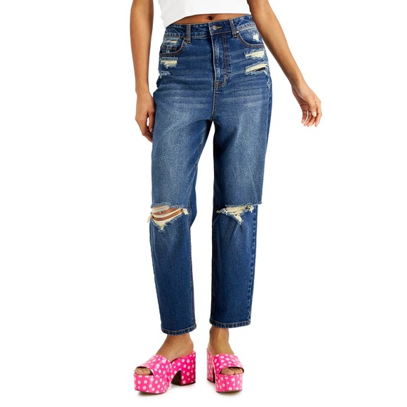 Tinseltown Denim - Tinseltown Juniors' Ripped mom Jeans sz 5
